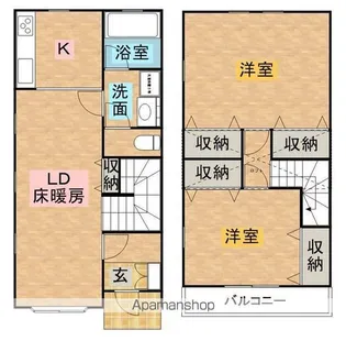 カサ・スペリオルC【107号室】の間取り