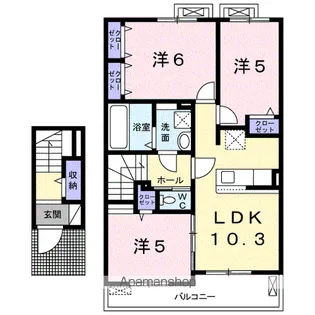 カルテット Ⅲ【2階】の間取り