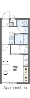レオパレスクレールシェル さや【101号室】の間取り