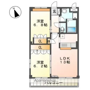 フォレストハイム【208号室】の間取り