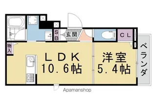 ラフィーネ下鴨【201号室】の間取り
