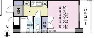 ジュネス南林間【6階】の間取り