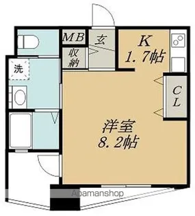 グランビルド鴨池【202号室】の間取り