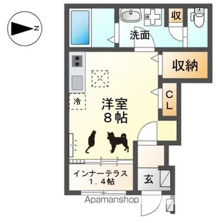 ウエストウイングⅣ【1階】の間取り