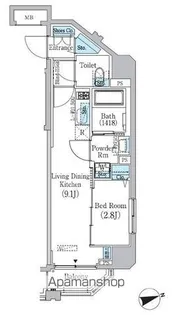 東京都中野区東中野1丁目【マンション】の間取り