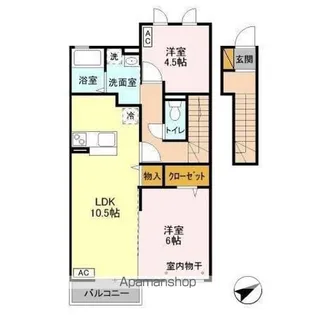 グランシャリオ B【2階】の間取り