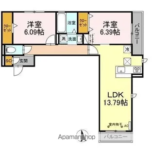DーROOM茜部本郷【1階】の間取り