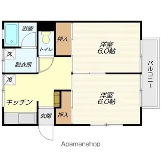 南コーポ小嶋A棟【A102号室】の間取り