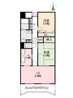 オリーブマンション 908号室【9階】の間取り