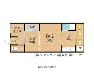 アパートメント春木元町【2号室】の間取り