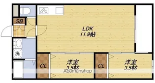 VILLA 41 YAMATE SUITA【1階】の間取り