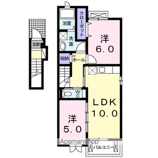 ルガートKM【2階】の間取り