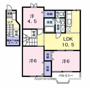 アムール・ハザカC【2階】の間取り