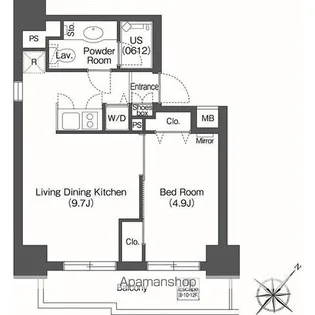 ユーレジデンス高輪台【9階】の間取り