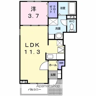 プレアヴェニューE【1階】の間取り