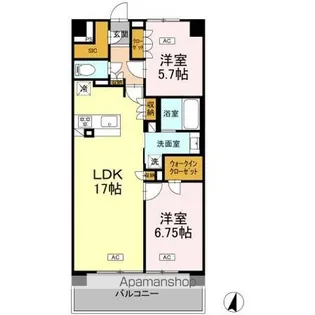 ロイヤルパークス仙台青葉通【317号室】の間取り