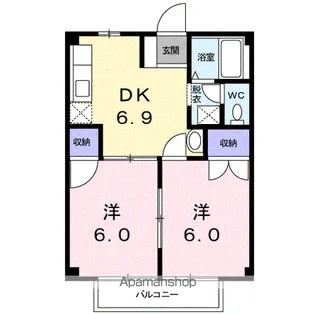 サンビレッジ中津【2階】の間取り