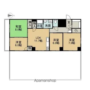 メロディーハイム【5階】の間取り