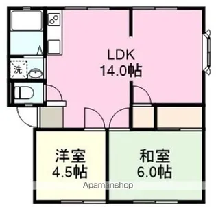 名倉コーポ【B102号室】の間取り