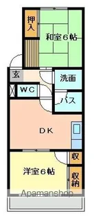 サンシャインコスモス【1D号室】の間取り
