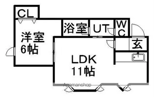 グランブルM【101号室】の間取り