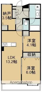 オムニコート福田町【6階】の間取り