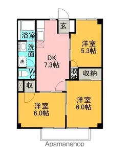 カレントハウスⅡC【2階】の間取り