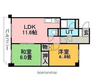 アクティブプラザ厚別中央B棟【6階】の間取り