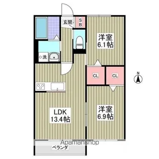 グラントレ宮城【1階】の間取り