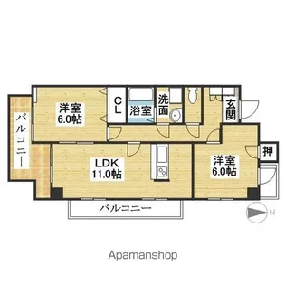 メゾン深山【4階】の間取り