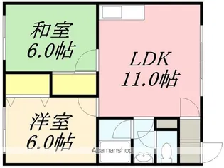 サンルーカス共栄Ⅰ【2-B号室】の間取り