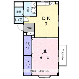 クローバーズヒル田上台【1階】の間取り