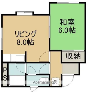 サンハイツ【2-B号室】の間取り