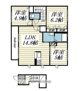 シャルマン【B203号室】の間取り
