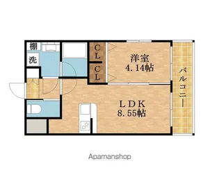 1LDKの間取り画像