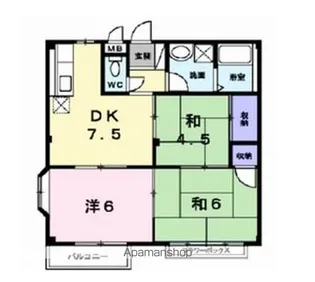 エルディム咲【1階】の間取り