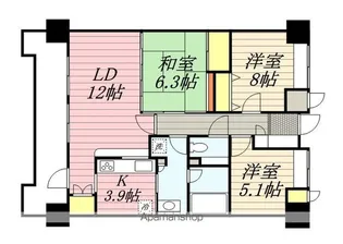 アルファタワー【12階】の間取り