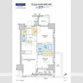 プラウドフラット西日暮里【2階】の間取り