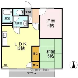 リビエールアン B棟【1階】の間取り