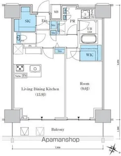 ロイヤルパークスER万代【8階】の間取り