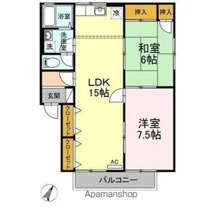 シャトー小林 A棟【202号室】の間取り