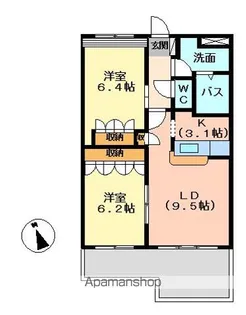 茨城県ひたちなか市峰後【アパート】の間取り
