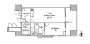 レジディア芝浦KAIGAN【11階】の間取り