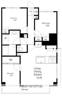 リーデンスフォート横浜【15階】の間取り