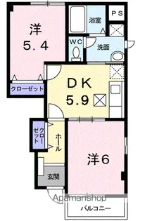 アルカディアA【1階】の間取り