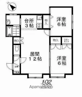 マンションパークサイド【1階】の間取り
