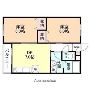 パラッツオ植木 C棟【203号室】の間取り