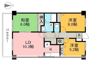 カランドリエ大篠【3階】の間取り