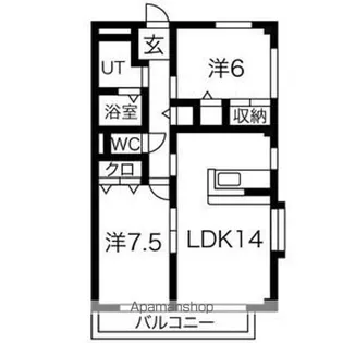 サンピュアPEACH TOWN【3階】の間取り