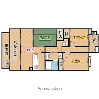 ファミールヴィラ紀伊田辺C棟【103号室】の間取り